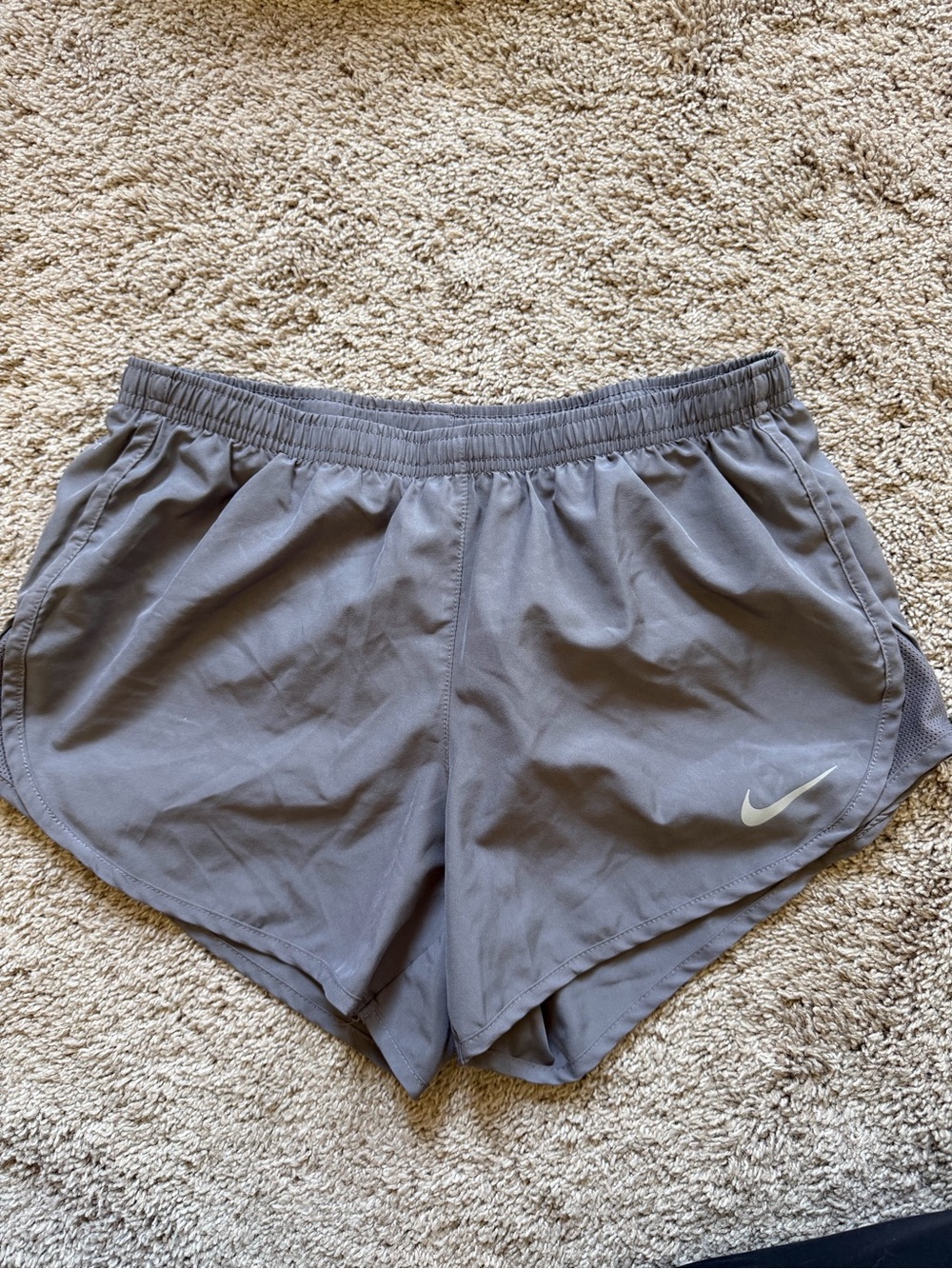 Nike Dri-Fit Women’s Gray Athletic Shorts with Built in Underwear, Size Small